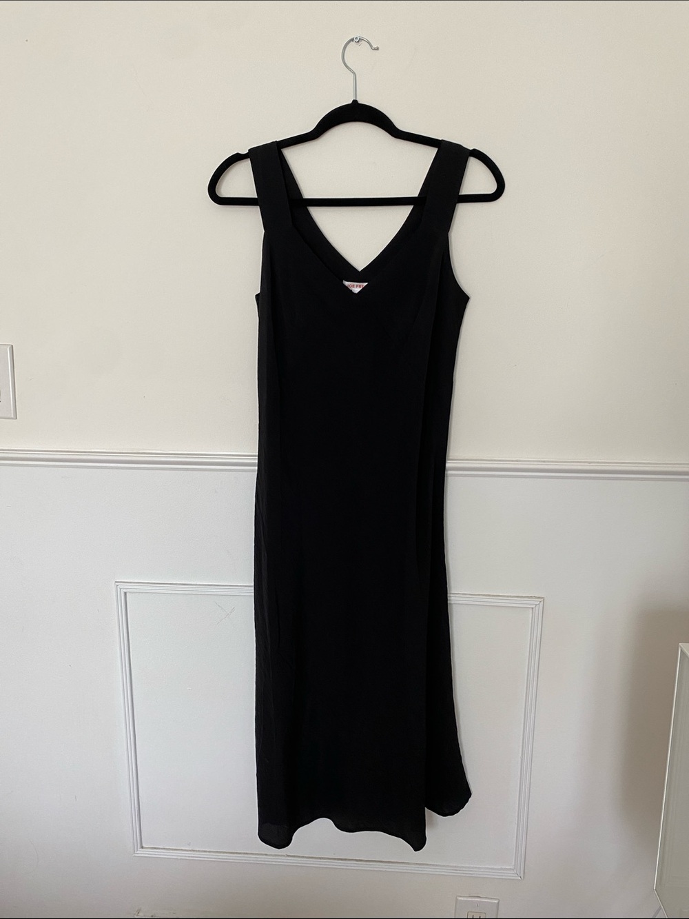 Joe Fresh Black V-Neck Midi Dress with Wide Straps